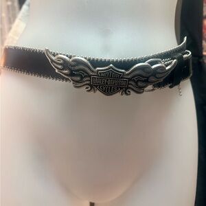 Harley-Davidson Black Belt with Silver Winged Logo
